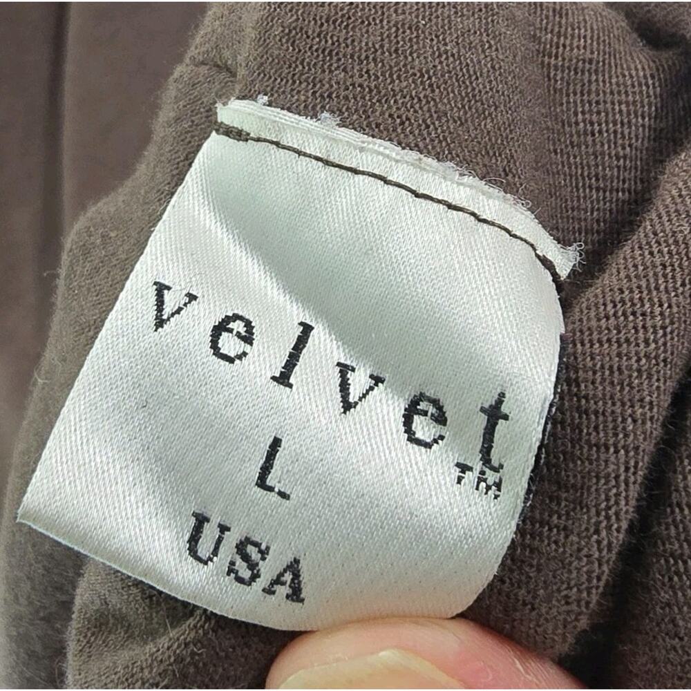 Anthropologie T Shirt Womens Medium Brown Long Sleeve Chocolate Velvet Graham - Picture 8 of 12